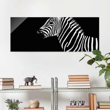 Tableau en verre - Zebra Safari Art