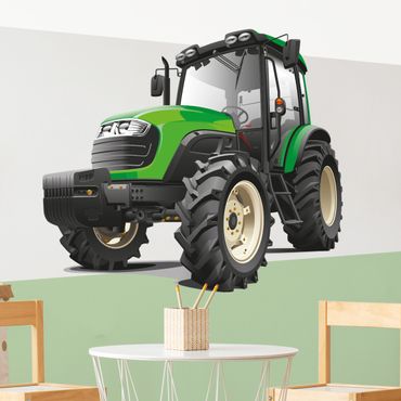 Sticker mural - Big green tractor