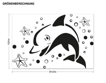 Sticker mural porte-manteau - Jumping dolphin