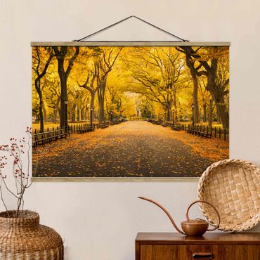Tableau en tissu avec porte-affiche - Autumn In Central Park - Format paysage 3:2