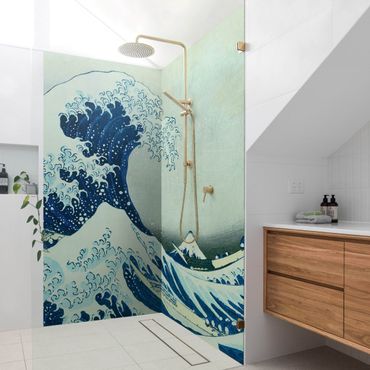 Revêtement mural de douche - Katsushika Hokusai - The Great Wave At Kanagawa