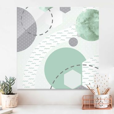 Glass print - Children`s Rug Grafical - Forest And River