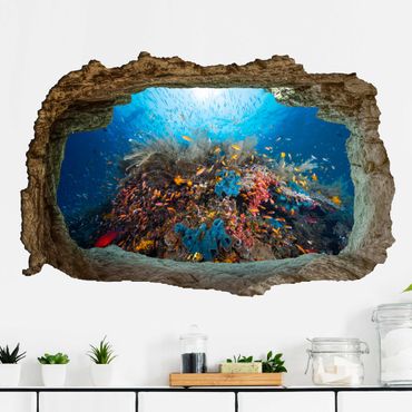 Sticker mural - 3D lagoon underwater