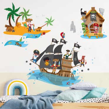 Sticker mural - Pirate ship Treasure Island Mega Set