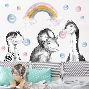 Sticker mural - Rainbow Dino Set