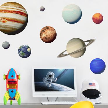 Sticker mural - Solar system with planet