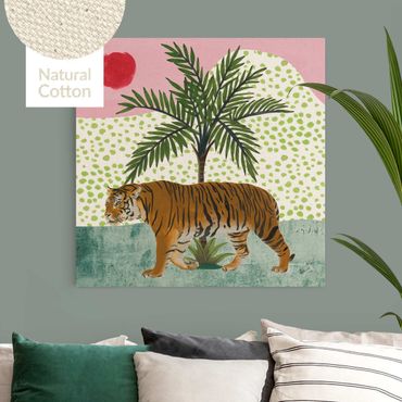 Tableau sur toile or - Strolling Tiger At Dawn