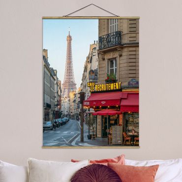 Tableau en tissu avec porte-affiche - Streets Of Paris - Format portrait 3:4