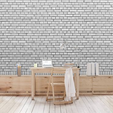 Papier peint - Brick Wall White