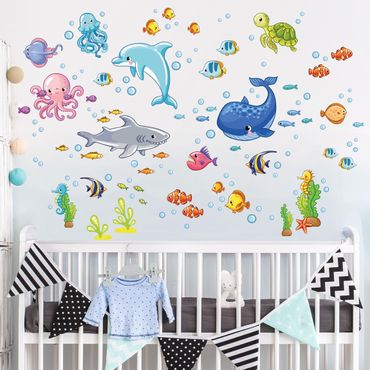 Sticker mural - Underwater world - fish set