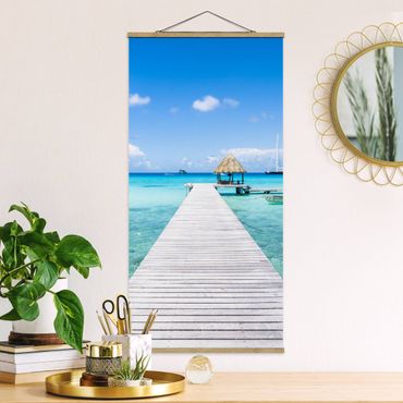 Tableau en tissu avec porte-affiche - Tropical Vacation  - Format portrait 1:2