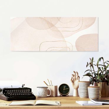 Glass print - Playful Impression With Golden Lines