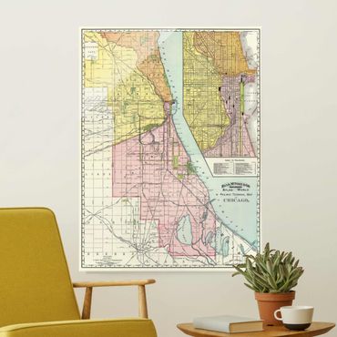 Glass print - Vintage Map Chicago