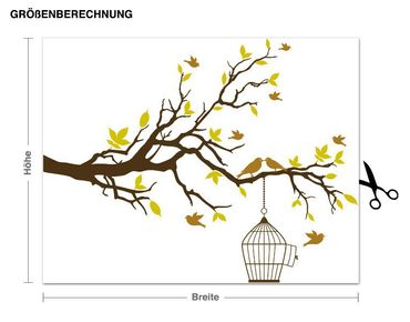 Sticker mural - Branch With Birds
