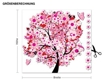 Sticker mural - Colourful Blossoming Tree
