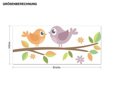 Sticker mural - Colourful Bird Gathering