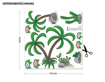 Sticker mural - Dino Landscape Plants