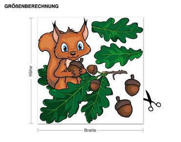 Sticker mural - Squirrel With Twig