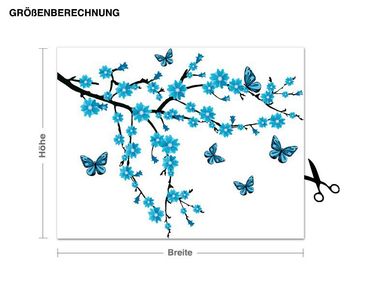 Sticker mural - Floral Branch With Butterflies
