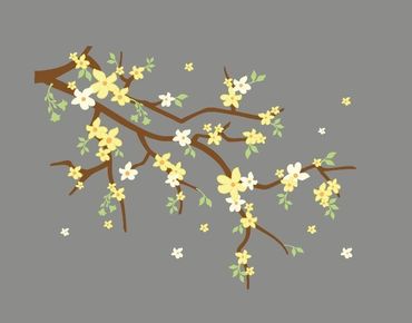 Sticker mural - Yellow Blossoms On A Branch