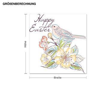Sticker mural - Happy Easter Bird Vintage