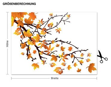 Sticker mural - Branch & Autumn Foliage