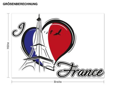 Sticker mural - I love France