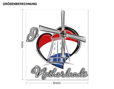 Sticker mural - I love Netherlands