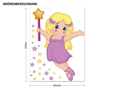 Sticker mural - Little Magical Fairy With Stars Set