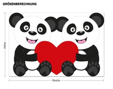 Sticker mural - Pandas With Heart
