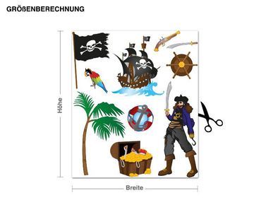 Sticker mural - Pirate Set With Pirate Ship