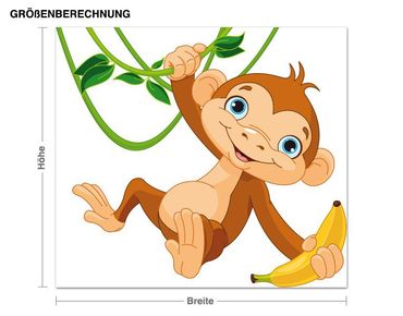 Sticker mural - Monkey on a Swing