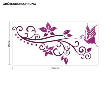 Sticker mural - Floral Butterfly Tendril