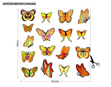 Sticker mural - Butterfly Set Orange