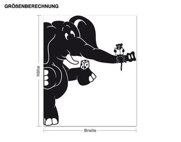 Sticker mural - Elephant with mouse
