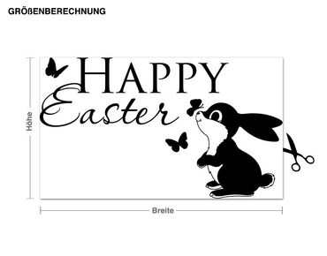 Sticker mural - Happy Easter Rabbit & Butterflies