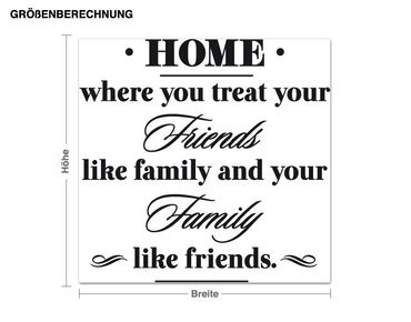Sticker mural - Home, Friends and Family