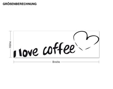 Sticker mural - I love coffee with Heart