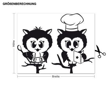 Sticker mural - Cooking Owls