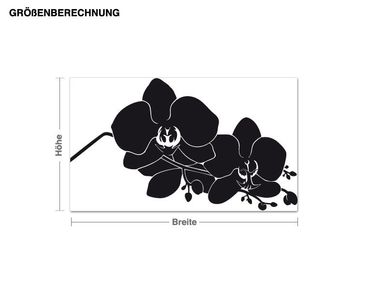 Sticker mural - Orchid twig Silhouette