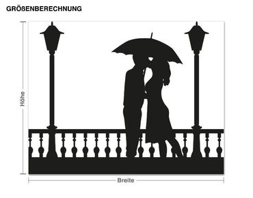 Sticker mural - Couple With Umbrella