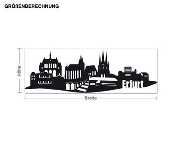 Sticker mural - Skyline of Erfurt with lettering