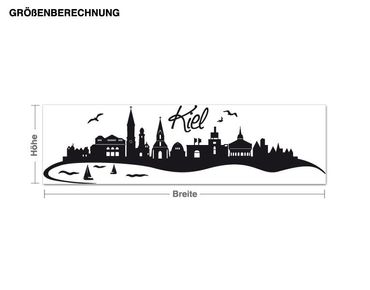 Sticker mural - Kiel Skyline with Lettering