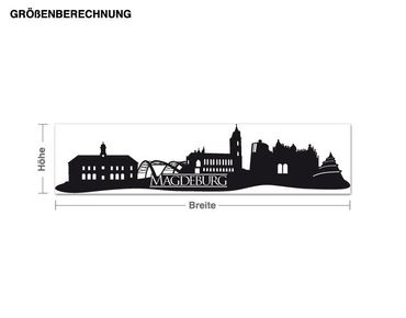 Sticker mural - Skyline Magdeburg and lettering