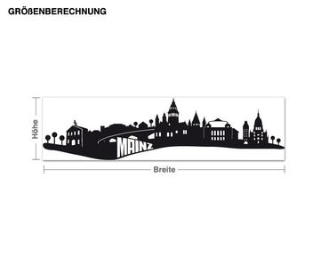 Sticker mural - Skyline Mainz and lettering