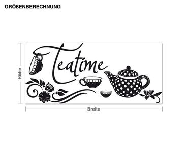 Sticker mural - Teatime with Teapot and Teacups