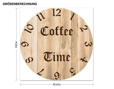 Sticker mural horloge - Coffee Time Clock