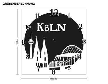 Sticker mural horloge - Cologne