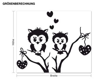 Sticker mural - Owls in love