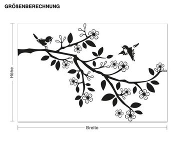 Sticker mural - Twig with sparrows